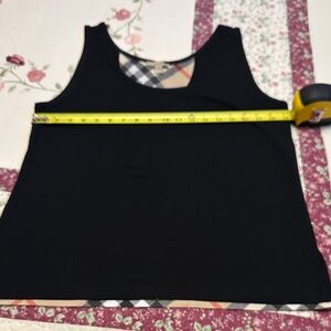 Burberry Black Tank Top with Check Detail